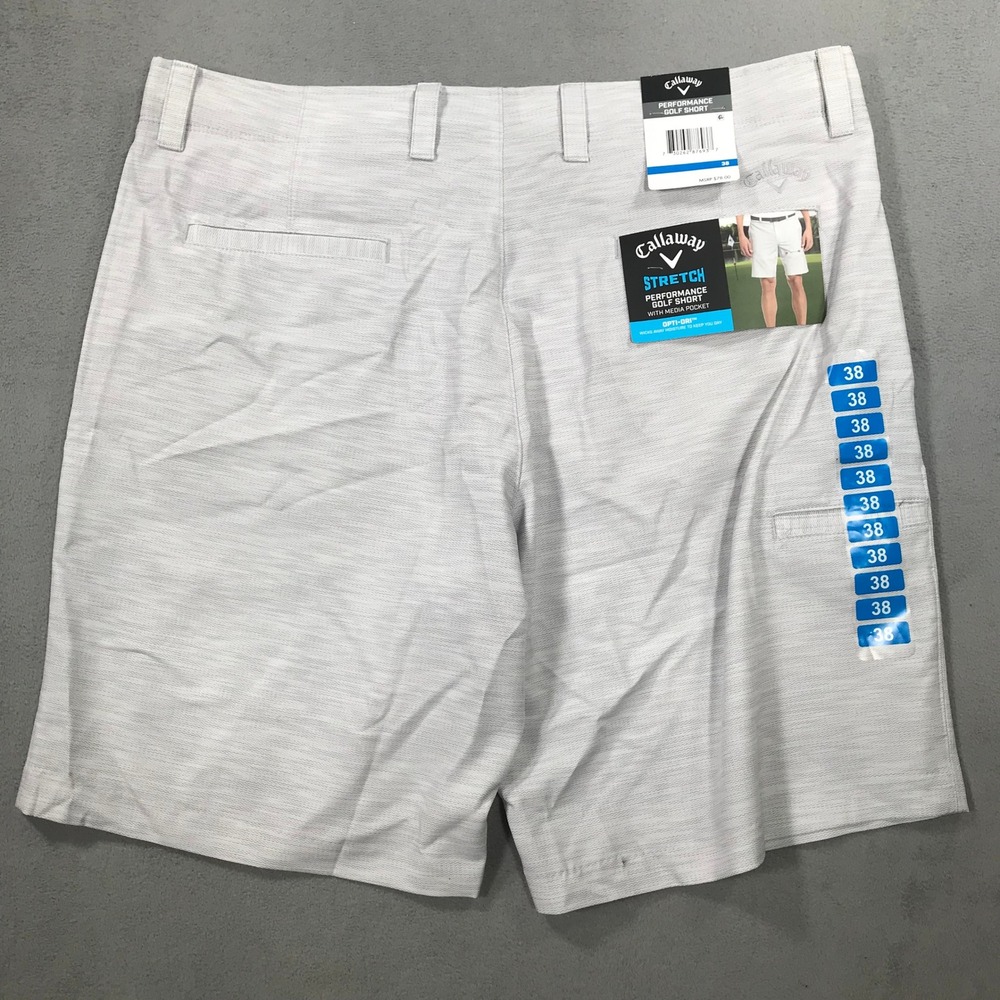 Callaway Golf Shorts Mens 38 Gray Stretch Performance Preppy NEW